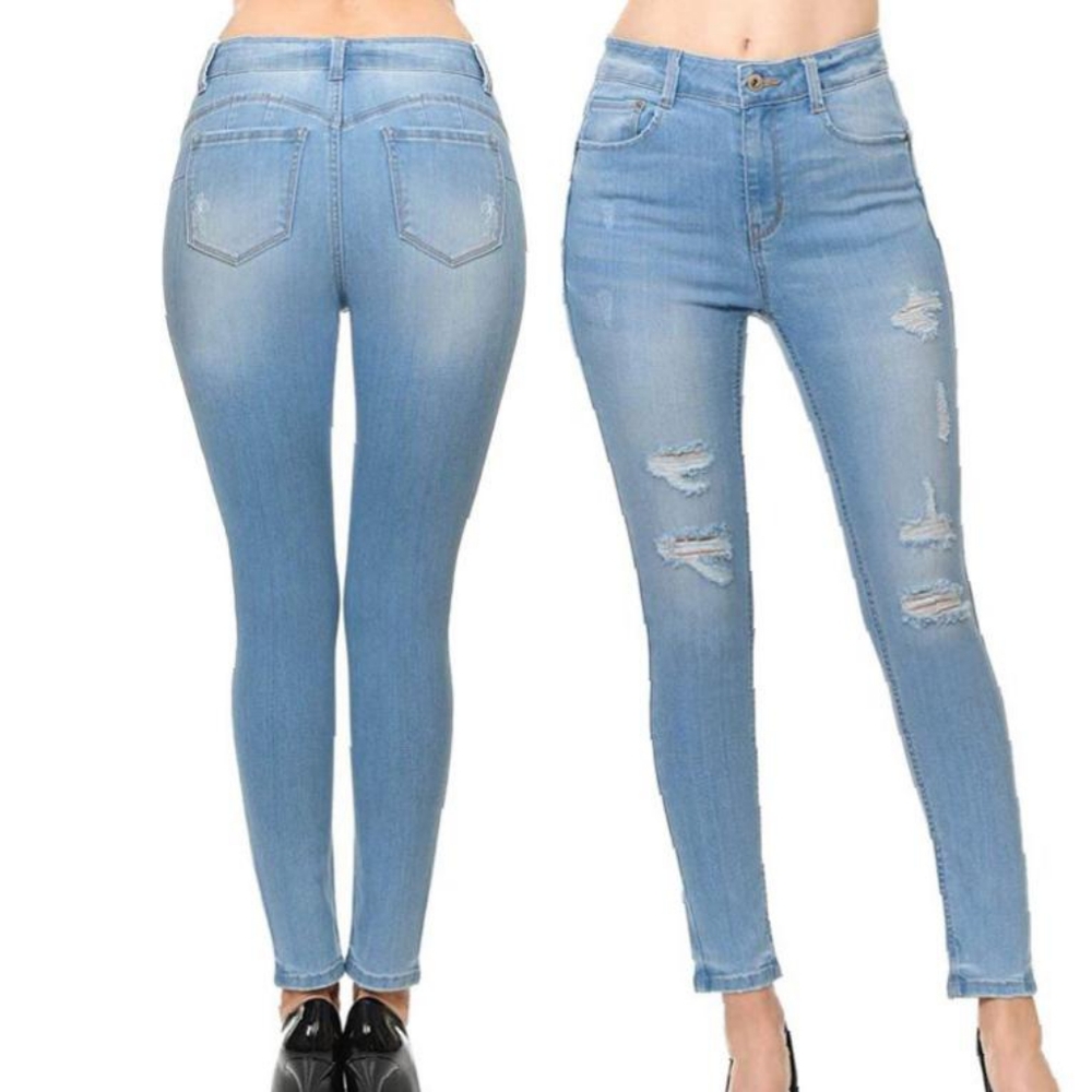 Wax Jean 'Butt I Love You' Push-Up Destructed Ripped Skinny Jean